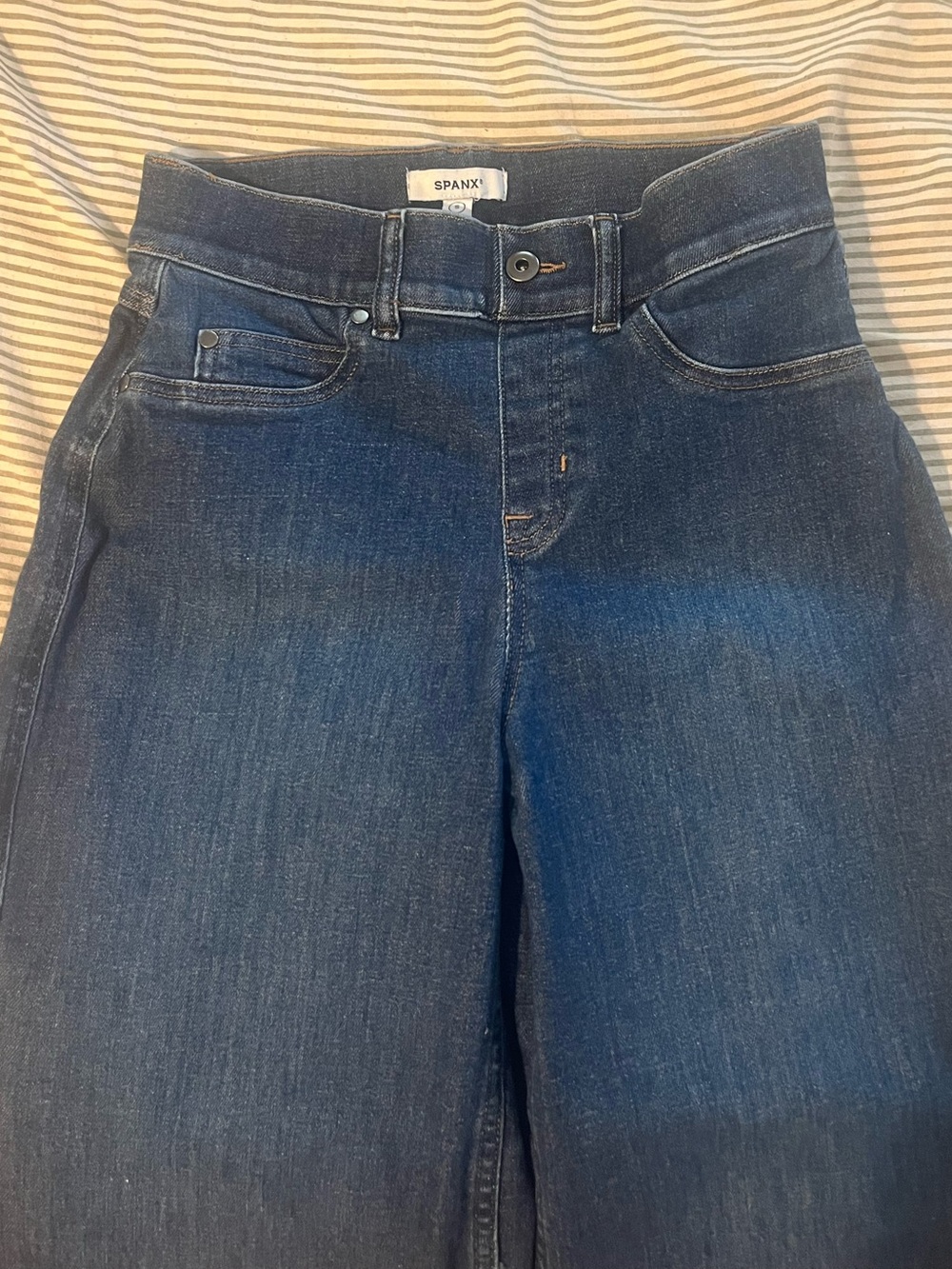 SPANX High-Rise Dark Blue Stretch Jeans